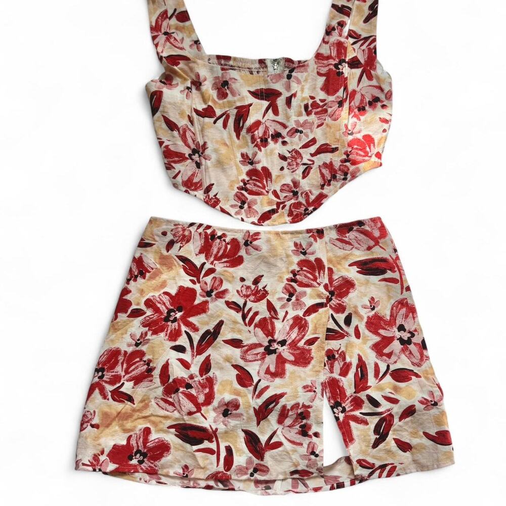 Floral print two piece set